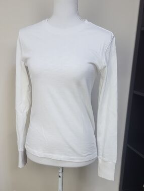 QUINCE White 100% Organic Cotton Slub Long Sleeve Tee NWOT XS